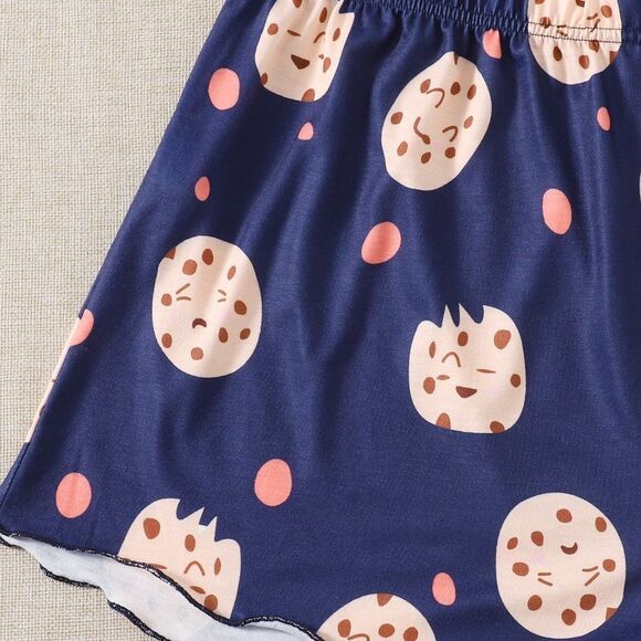 Plus Cartoon Graphic Lettuce Trim Cami PJ Set - Picture 2 of 4